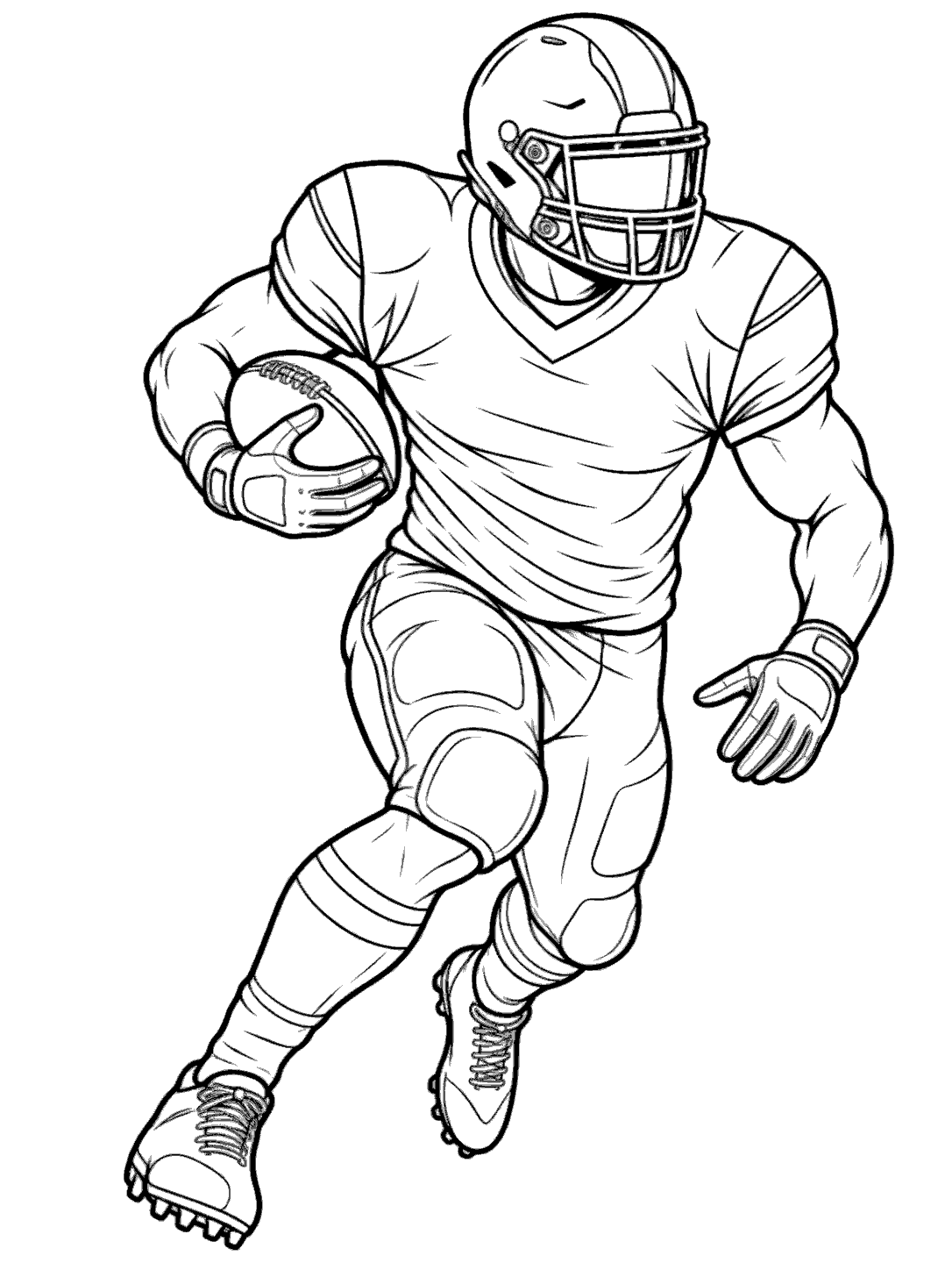 American football player running with the ball